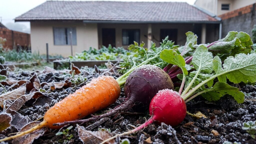 Os 5 cultivos de inverno que ficam mais doces e crocantes depois de pegarem a primeira geada forte da estação