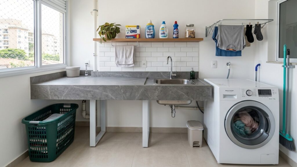 Adeus Ao Laminado Branco Na Bancada Da Lavanderia A Nova Tendencia E Mais Resistente Sustentavel E Nao Mancha Com Sabao Liquido