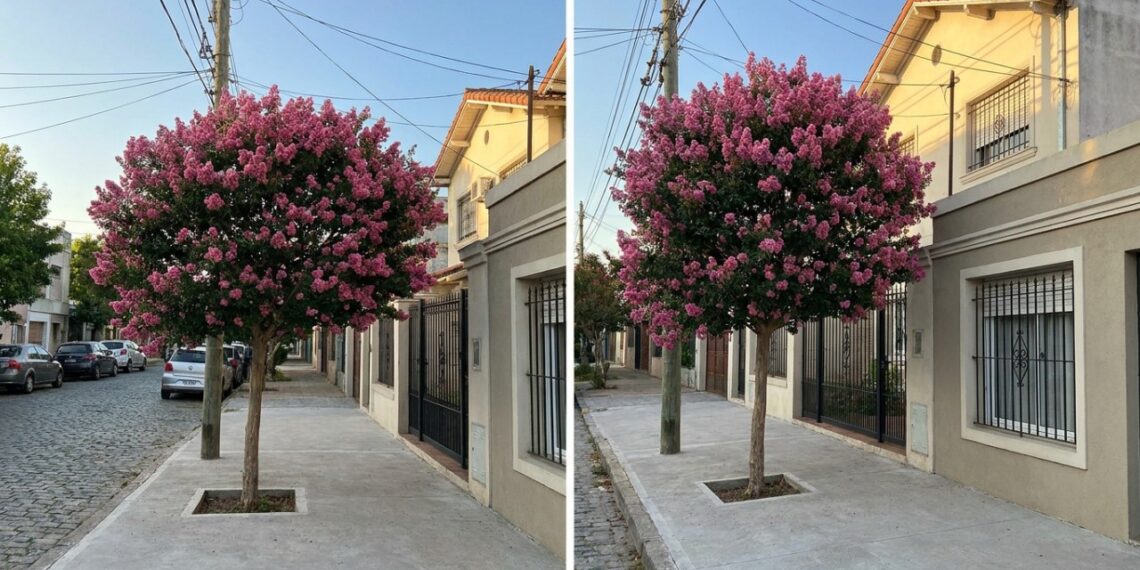 6 árvores floríferas cujas raízes vão direto para o fundo do solo, perfeitas para calçadas estreitas com fiação aérea baixa