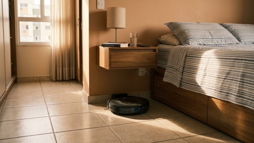 Adeus aos criados-mudos pesados e clássicos: a tendência minimalista para renovar o quarto com mesinhas laterais flutuantes