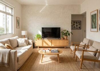 Adeus à parede pintada de cimento queimado escuro: a tendência minimalista para renovar a sala em um dia