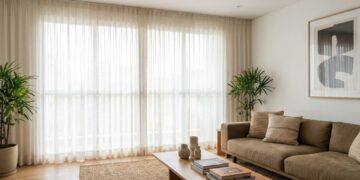 Adeus às cortinas pesadas com bandô: qual a tendência de tecidos leves e naturais para substituí-las na sala em 2026?
