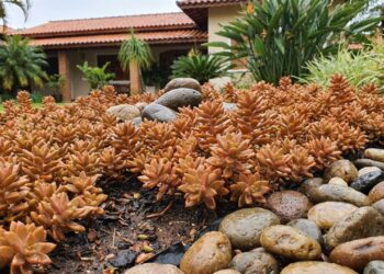 9 suculentas de cor vibrante que toleram chuvas fortes e ainda impedem que a terra do jardim de pedra seja lavada