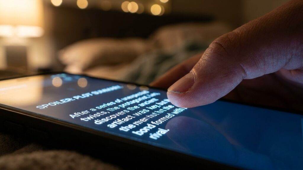 Os psicólogos concordam: "As pessoas que leem o final do livro ou os spoilers do filme antes de assistir fazem isso como uma forma de proteger seu sistema nervoso de surpresas emocionais intensas.”