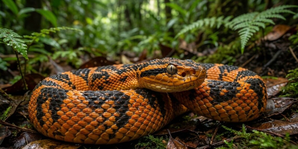 Como a misteriosa surucucu de fogo da Amazônia intriga a ciência ao usar imitação térmica e biológica para viver na floresta