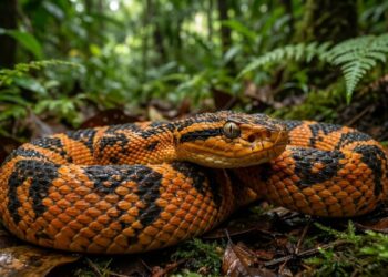 Como a misteriosa surucucu de fogo da Amazônia intriga a ciência ao usar imitação térmica e biológica para viver na floresta