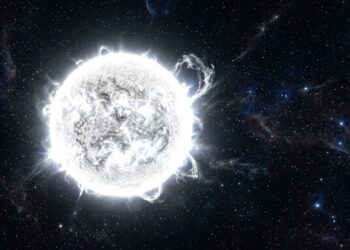 O efeito da camada de ozônio que muda a verdadeira cor branca do Sol para o amarelo que vemos da Terra