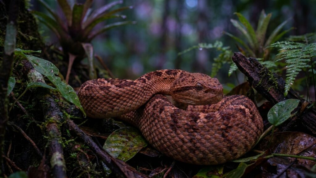 Como a misteriosa surucucu de fogo da Amazônia intriga a ciência ao usar imitação térmica e biológica para viver na floresta