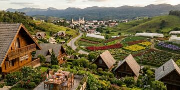 Refúgio serrano marcado por chalés e pela tradição do fondue: centro que concentra a maior parte da floricultura regional em solo pernambucano