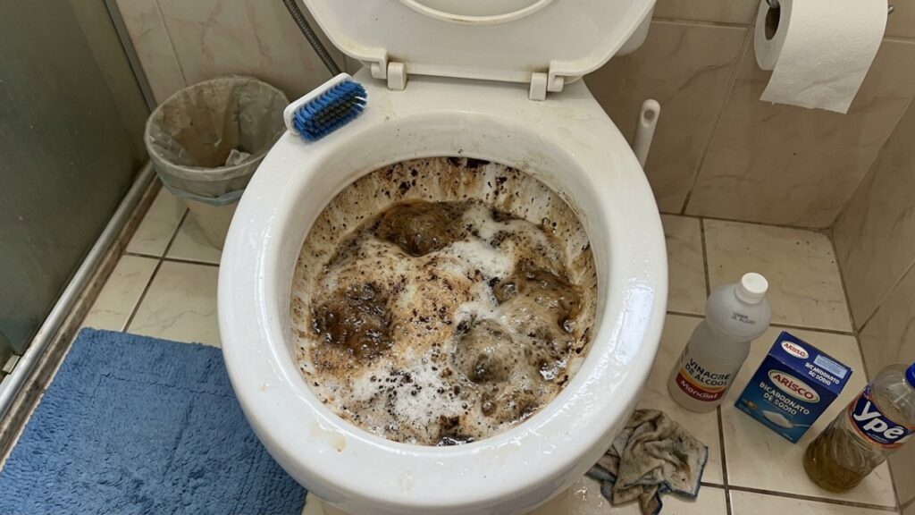Apenas um pouco de pó de café no vaso sanitário é suficiente para eliminar o odor desagradável do esgoto