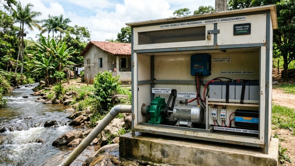 Ele montou sua própria usina hidrelétrica em casa e agora vive com energia própria