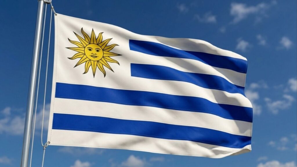 Por que a bandeira do Uruguai possui um sol com rosto humano no canto superior esquerdo, e qual é a origem desse símbolo peculiar?