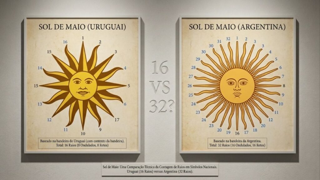 Por que a bandeira do Uruguai possui um sol com rosto humano no canto superior esquerdo, e qual é a origem desse símbolo peculiar?