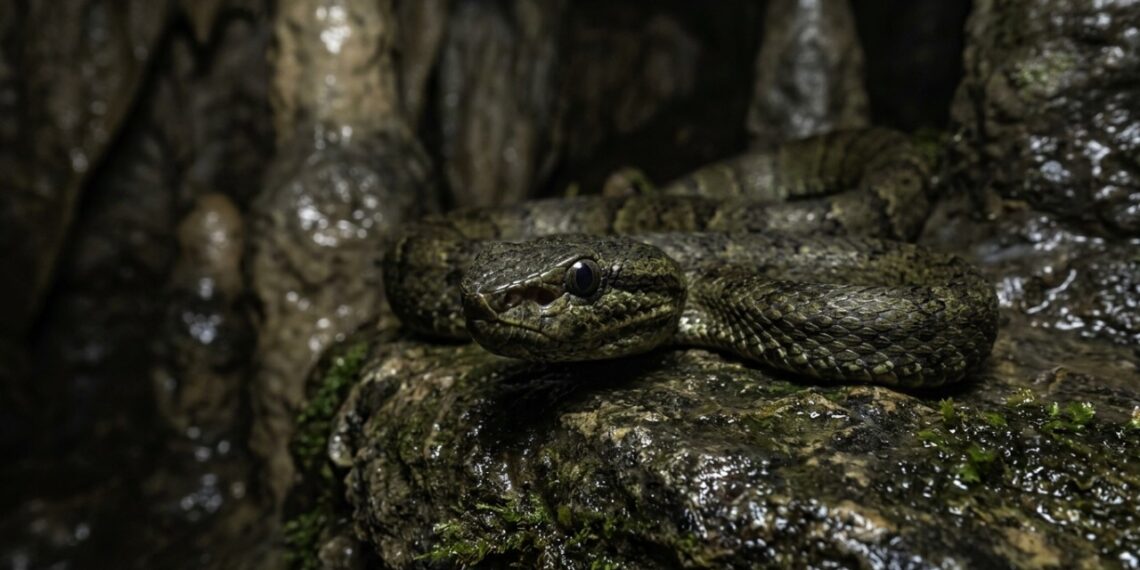 Uma víbora verde-azulada e muito venenosa está entre 11 novas espécies encontradas em cavernas e formações de calcário no Camboja