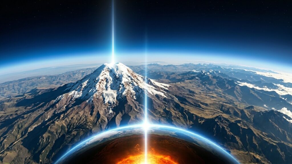A estrutura geológica do planeta Terra coloca o vulcão Chimborazo no Equador à frente do Monte Everest como o ponto mais próximo do espaço