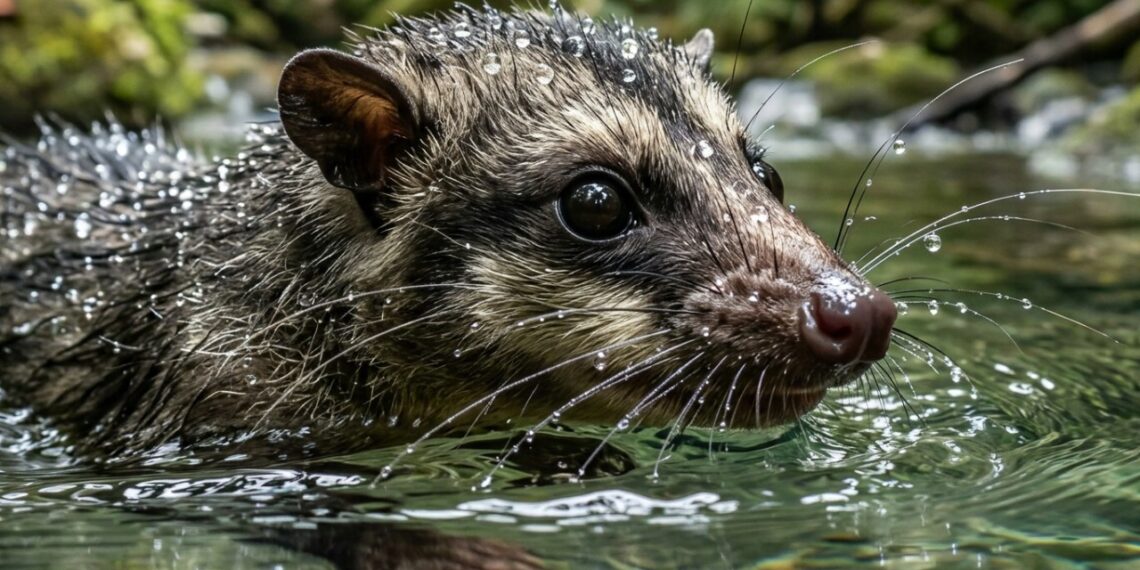 A cuíca-d'água, uma espécie rara que ganhou notoriedade na biologia por dominar os riachos da Amazônia, também evoluiu como o único marsupial das Américas com membranas natatórias
