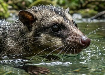 A cuíca-d'água, uma espécie rara que ganhou notoriedade na biologia por dominar os riachos da Amazônia, também evoluiu como o único marsupial das Américas com membranas natatórias
