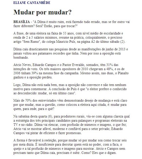 A despeito de todas as consultorias e instituições financeiras que afiançam que Aécio vencerá, a despeito da tão propalada "rejeição" de Dilma, o desânimo campeia nas hostes tucanas e "socialistas"