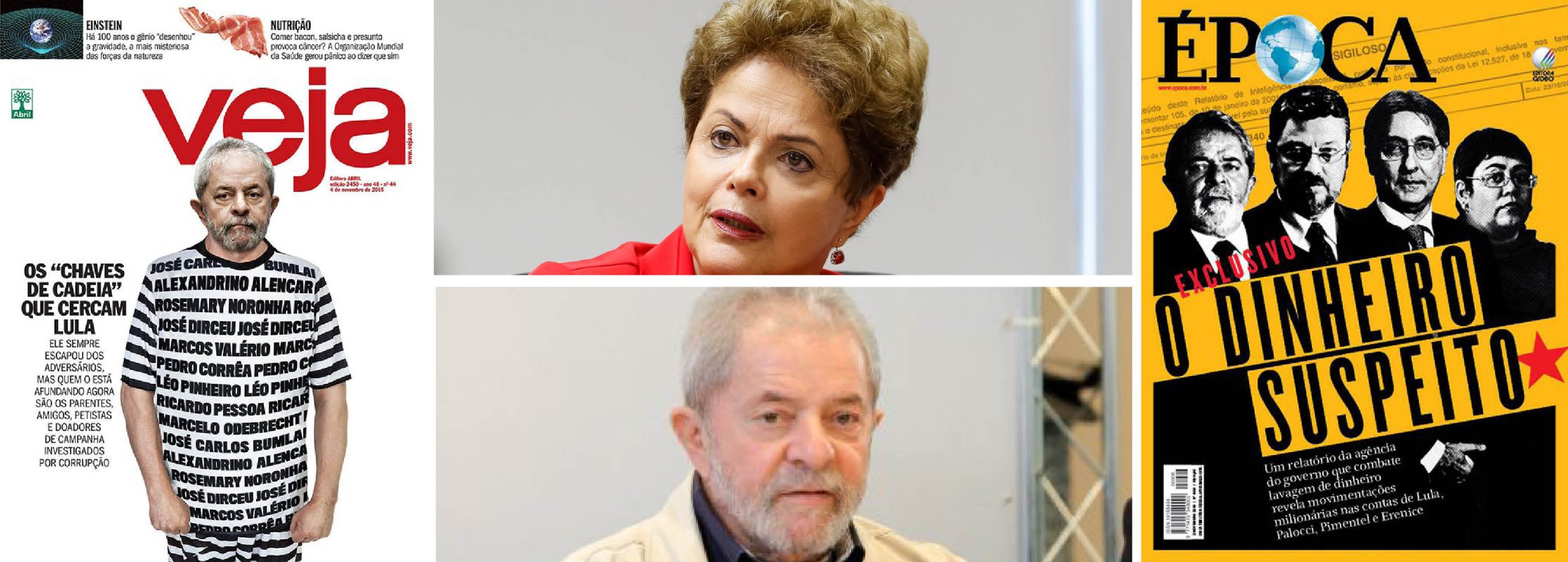 "Em conversas com parlamentares do PT Lula chamou a atenção para o fogo alternado dos adversários: sempre que a manobra golpista do impeachment perde força, o fogo sobe contra ele. E assim segue a pancadaria, ora alvejando Dilma, ora golpeando Lula, com o objetivo resumido por Gilberto Carvalho: levá-lo à prisão e tirá-lo da disputa de 2018", informa a colunista Tereza Cruvinel, ao comentar as capas de Veja e Época deste fim de semana; "E quanto mais Dilma sair do foco, mais pesado o fogo descerá sobre Lula, seus parentes e auxiliares. Sem o impeachment, a prioridade absoluta passa a ser não deixar Lula voltar”; confira a íntegra