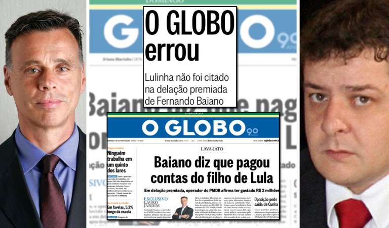 O "Globo" não errou ao noticiar que o filho de Lula recebeu propina de mais de R$ 2 milhões de Fernando Baiano. O "Globo" mentiu! E, pior, com a conivência das autoridades que colheram o depoimento da delação premiada do lobista