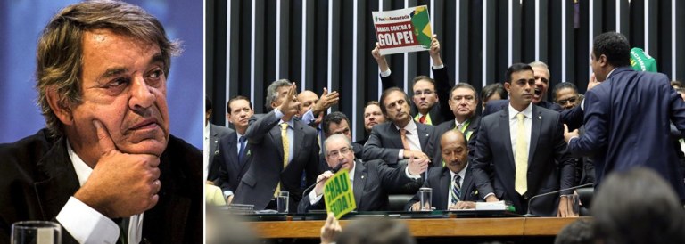 Colunista do 247 Tereza Cruvinel repercute o escritor e um dos jornalistas mas influentes de Portugal, Miguel Sousa Tavares, que definiu a sessão que aprovou a admissibilidade do processo de impeachment da presidente Dilma Rousseff como "uma assembleia geral de bandidos comandada por um bandido chamado Eduardo Cunha"; "Devo dizer que nunca vi o Brasil descer tão baixo como no que se passou no Congresso. Aquilo ultrapassa tudo que é discutível, não existe" Fizeram a destituição da presidente sem qualquer base jurídica e constitucional para tal. E com uma falta de dignidade de arrepiar", diz