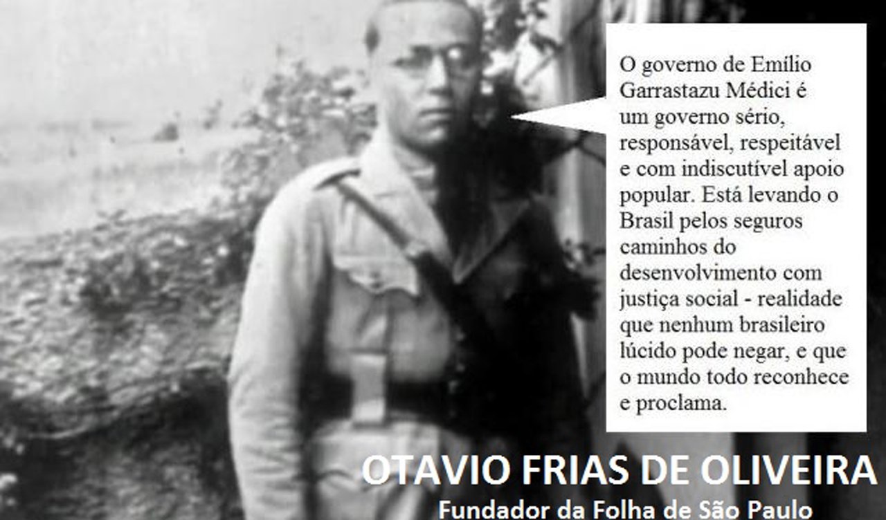 O jornal que escreveu esse “editorial” infame pedindo a cassação de 54 milhões de votos com base em manifestações de rua e na índole golpista da imprensa e da oposição se coaduna à perfeição com a natureza do homem que fundou essa pocilga que alguns chamam de “jornal”. O conceito de democracia da Folha ficou bem expresso em outro editorial que esse veículo publicou em 2009 e que emitiu outro “decreto”, o de que a ditadura militar brasileira não foi dura, foi branda, uma “ditabranda”