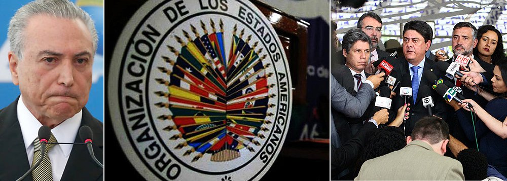 A Comissão Interamericana de Direitos Humanos enviou notificação à Presidência da República sobre a denúncia feita pelos deputados do PT Wadih Damous, Paulo Pimenta e Paulo Teixeira contra a natureza golpista do impeachment, que violaria os direitos políticos da presidente Dilma Rousseff e dos eleitores brasileiros, noticia Tereza Cruvinel, colunista do 247; "A reação do organismo internacional acontece a poucos dias do julgamento final pelo Senado, aumentando o constrangimento dos condutores do processo", destaca a jornalista; "Na correspondência, são pedidas algumas explicações ao governo brasileiro sobre aspectos do processo, como a observância do devido processo legal e do direito de defesa, a existência de recursos judiciais pendentes e os fundamentos da acusação", afirma