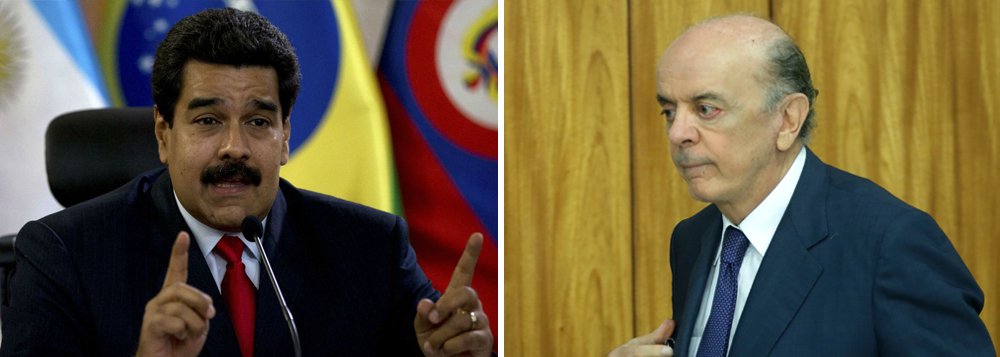 "O tempo fechou e a paz acabou entre os parceiros do Mercosul, depois que o chanceler interino José Serra liderou o movimento para evitar que a Venezuela assumisse a presidência pro-tempore do bloco. Em seguida, ele anunciou o não reconhecimento da posse anunciada pelo presidente Nicolás Maduro, mesmo não tendo havido consenso e reunião das partes. Em comunicado oficial, divulgado nesta terça-feira, a Venezuela denuncia a formação, pela extrema direita do sul do continente, de uma nova Tríplice Aliança entre Brasil, Argentina e Paraguai. Há muito tempo não havia um contencioso tão áspero entre vizinhos sul-americanos"; o relato é da colunista Tereza Cruvinel; confira o comunicado da Venezuela na íntegra