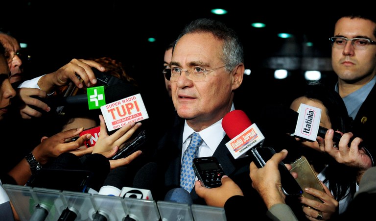 senador Renan Calheiros (PMDB-AL) concede entrevista.
 