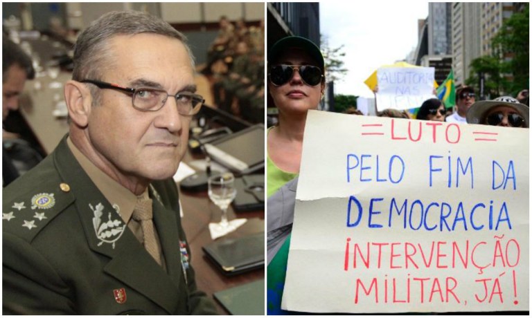 Diz o general que seria “zero” a chance de ocorrer a tal “intervenção militar” que grupelhos fascistoides almejam, mas, ao longo da entrevista, por várias vezes ele deixa claro que essa chance está longe de ser inexistente. Há chance, sim, e nem chega a ser tão pequena, pela lógica dele