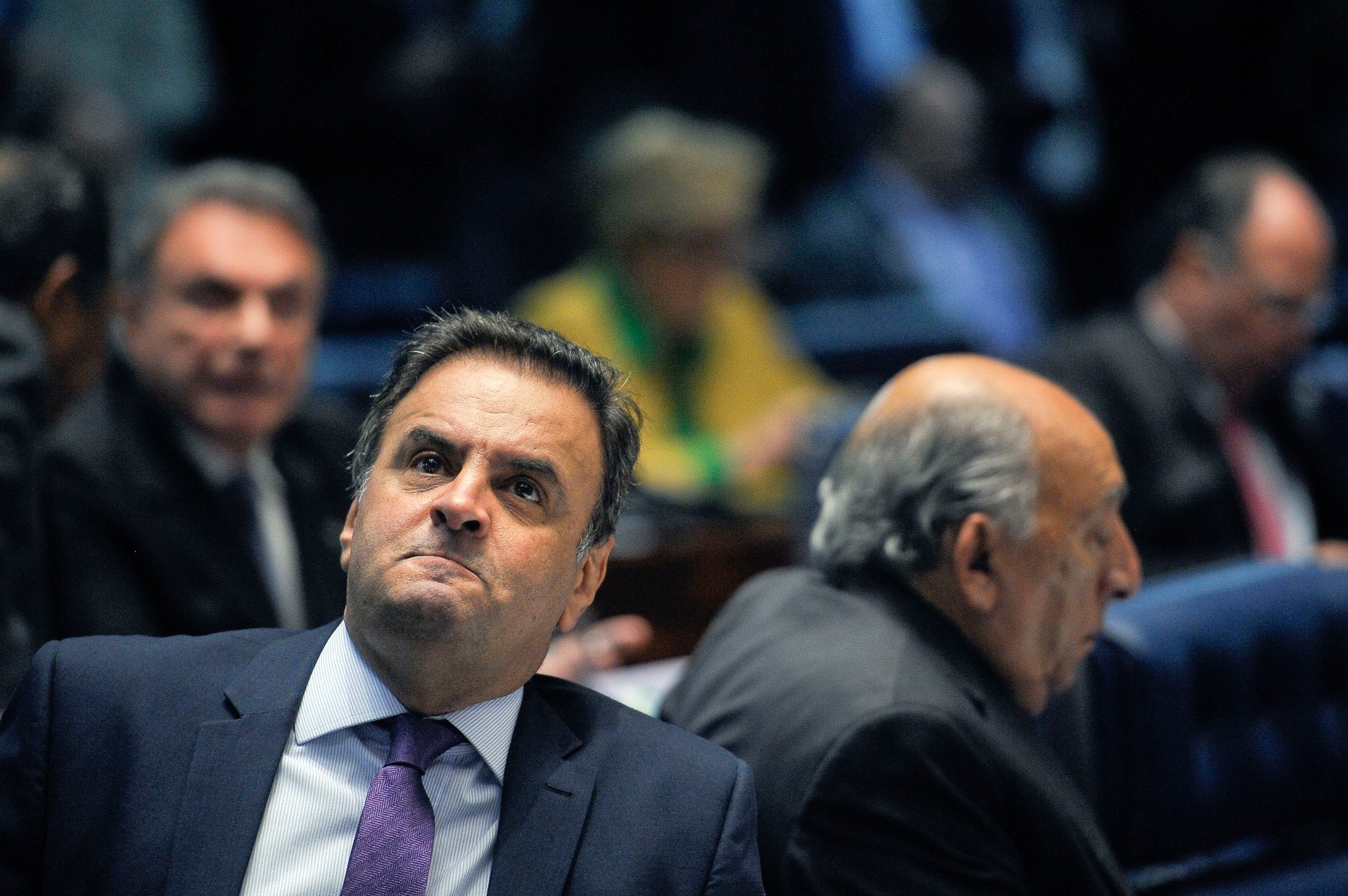 Em destaque, senador Aécio Neves (PSDB-MG). Foto: Pedro França/Agência Senado
