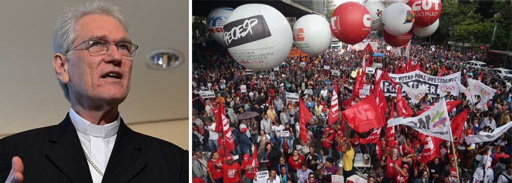 "Marcada para a manhã de quarta-feira, 26, a abertura da Assembléia-Geral na Conferência Nacional dos Bispos do Brasil (CNBB), ocorre num momento em que cresce o apoio de padres e bispos a greve geral de sexta-feira, em oposição aos principais projetos do governo Temer, a começar pela reforma da Previdência", escreve Paulo Moreira Leite, articulista do 247; "Num movimento que recorda a participação da Igreja na resistência a ditadura militar de 64, bispos de vários pontos do país divulgam vídeos onde convocam diretamente a população a aderir à paralisação", afirma PML; em entrevista ao 247, o ex-ministro Gilberto Carvalho diz: "Tenho muita experiência na luta popular mas não me lembro, em tempos recentes, de ver a Igreja mostra um engajamento tão pesado"