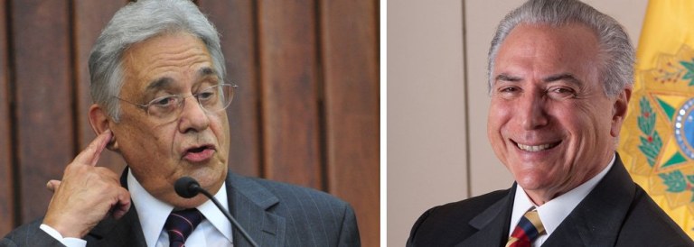 "Fernando Henrique Cardoso não viu nada de comprometedor na fita de Joesley e Temer. Chegou a sugerir renúncia do presidente, mas depois de ouvir a fita, recuou. Ou ele não ouviu direito e não conhece o contexto em que a reunião clandestina se deu – às 11 da noite de domingo, no porão do Jaburu, com Joesley se identificando como Rodrigo – ou sabe de tudo isso e está pouco se lixando se Temer é ou não é corrupto. E quer o partido apoiando Temer", diz o colunista do 247 Alex Solnik sobre a reação do ex-presidente tucano às acusações de corrupção, obstrução da Justiça e associação criminosa que recaem sobre Temer; "PSDB está cometendo o maior erro da sua história. A essa altura, quem está com Temer não é seu aliado, é seu cúmplice"