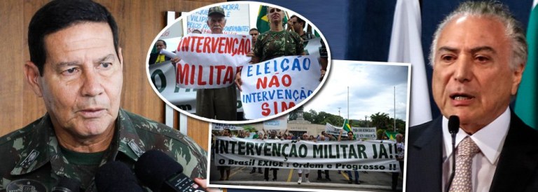 "A semana começa sem comentários sobre a ameaça de intervenção militar feita na sexta-feira por um general da ativa, Antonio Hamilton Mourão, que não foi preso nem advertido por esta ofensa à Constituição", comenta a colunista do 247 Tereza Cruvinel; "O que ele falou nunca havia sido dito por nenhuma autoridade militar depois de 1985, quando a ditadura chegou ao fim.Foi a confirmação de que ainda pulsa, nas casernas, a tentação intervencionista, adubada a partir de 2013 pelos manifestantes de direita que pediram a volta dos militares. O 'esquecimento seletivo' não pode apagar esta ameaça", diz Tereza, que alerta: "Declarações parecidas também foram dadas por altas patentes antes de 1964"
 