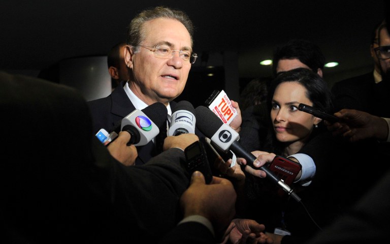 Presidente do Senado Federal, senador Renan Calheiros (PMDB-AL), concede entrevista. Foto: Jane de Araújo/Agência Senado