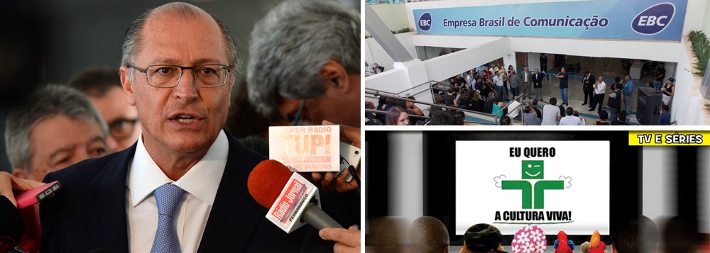 Jornalista Tereza Cruvinel, fundadora da EBC, comenta a declaração do governador paulista, Geraldo Alckmin (PSDB), que afirmou pretender 'privatizar estatais 'petistas', como se empresas públicas tivessem DNA partidário só por terem sido criados no governo de um partido, entre elas, a EBC, a Hemobrás e a EPL"; "No caso da EBC, ele teria dito que 'não tem audiência, tem que fechar'. Quem deve ter audiência são os seus canais, não a empresa gestora mas, imperfeição semântica à parte, a TV Brasil tem índices muito próximos aos da TV Cultura de São Paulo, mesmo após a intervenção destrutiva do governo Temer", compara Tereza; "Por que então Alckmin não fechou a TV Cultura ao longo dos tantos anos em que governou o estado?", questiona