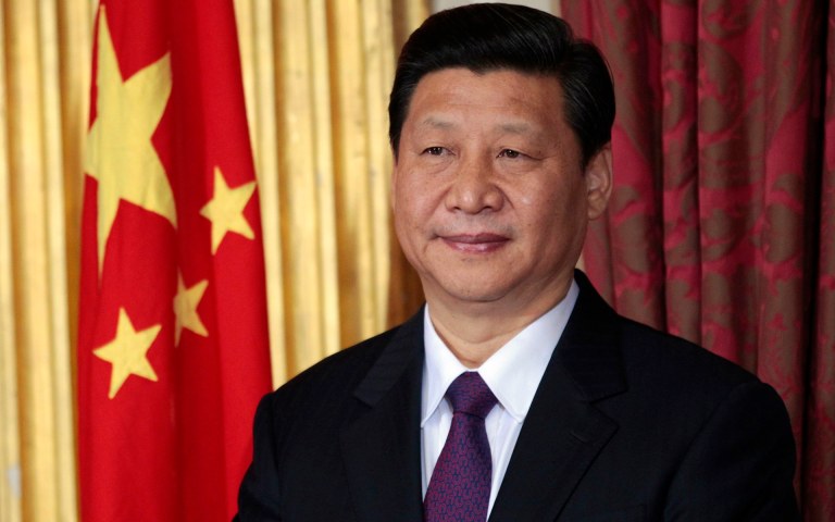 China Vice-President Xi Jinping stands during a trade agreement ceremony between the two countries at Dublin Castle in Dublin, Ireland February 19, 2012. REUTERS/David Moir (IRELAND - Tags: POLITICS BUSINESS HEADSHOT) - RTR2Y43M