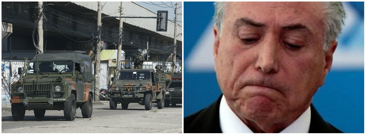 "Temer está jogando xadrez e usando o exército como peça", diz o colunista Ricardo Cappelli; "Numa jogada só escanteia Rodrigo Maia, pego de surpresa, abafa a derrota certa na previdência e tenta retomar o protagonismo com uma agenda de forte apelo popular. Mostra para todos que não está morto e ainda tem nas mãos uma caneta poderosa", afirma; "O fortalecimento de um discurso de ordem e força, ódio e medo, o sonho de consumo do Capitão Fascista. Temer se recolocando no jogo sonhando em ser protagonista ou um eleitor de valor numa saída conservadora que lhe preserve a pele no futuro"