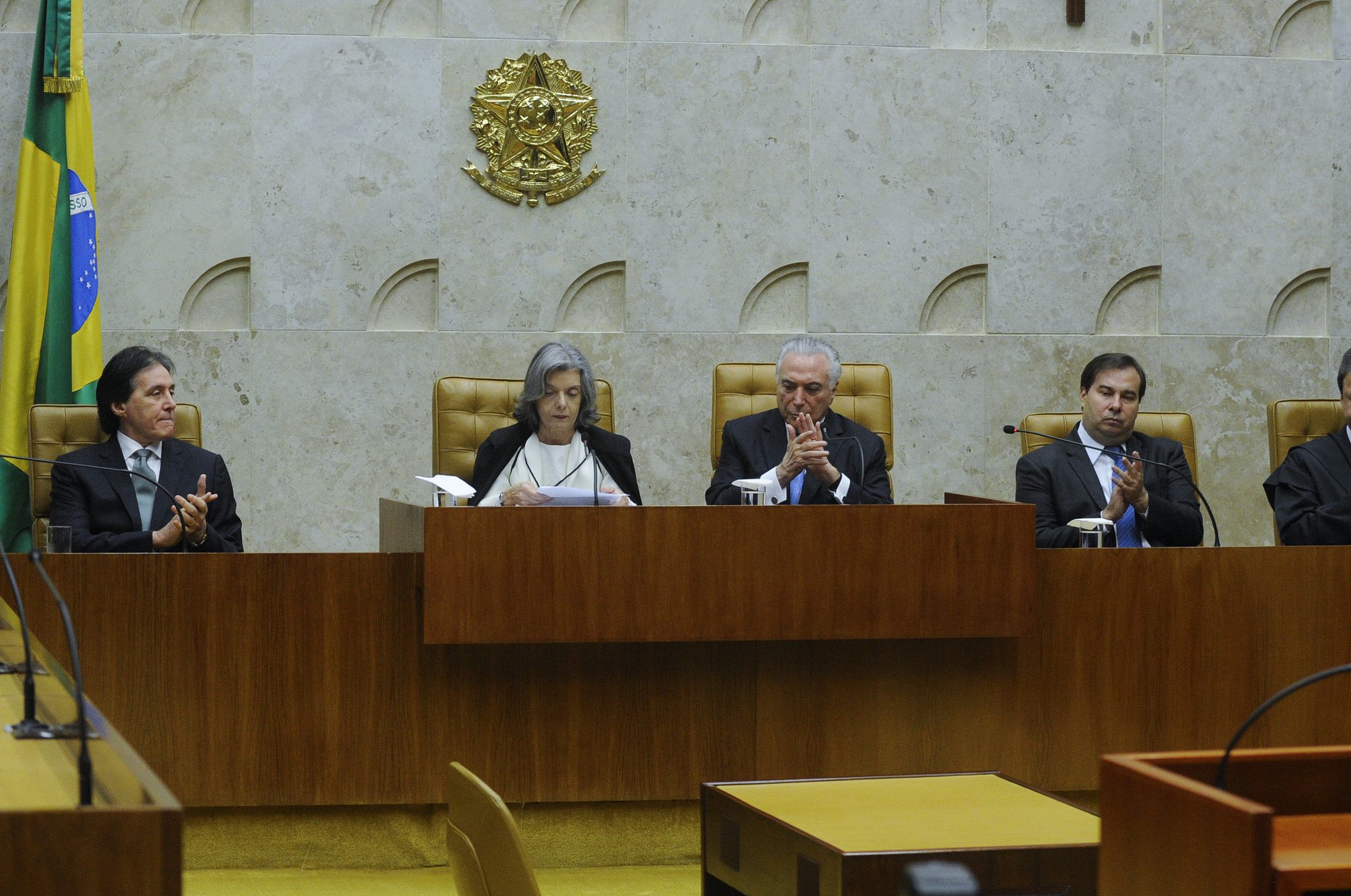 abertura do Ano Judiciário de 2018. presidente do Supremo Tribunal Federal (STF) Cármen Lúcia. Participam: presidente do Senado, senador Eunício Oliveira (PMDB-CE); Michel Temer