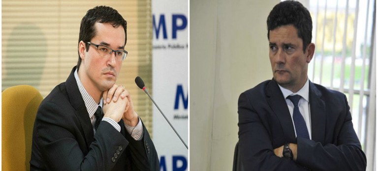 Ex-juiz Sérgio Moro e o procurador Deltan Dallagnol