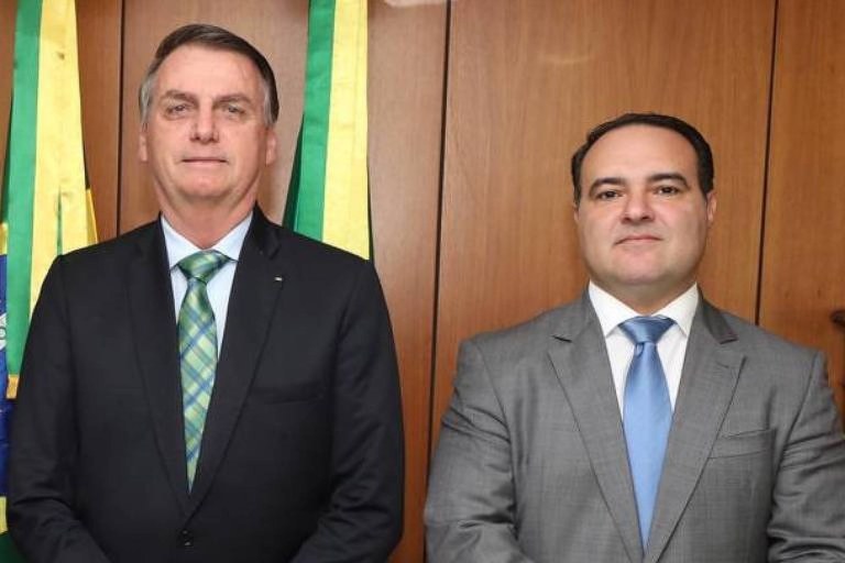 Bolsonaro e o major da PM Jorge Oliveira