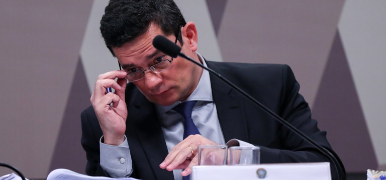 BrasÃlia- DF. 19-06-2019- Ministro da Justiça Sergio Moro durante depoimento na CCJ dp senado. Foto Lula Marques