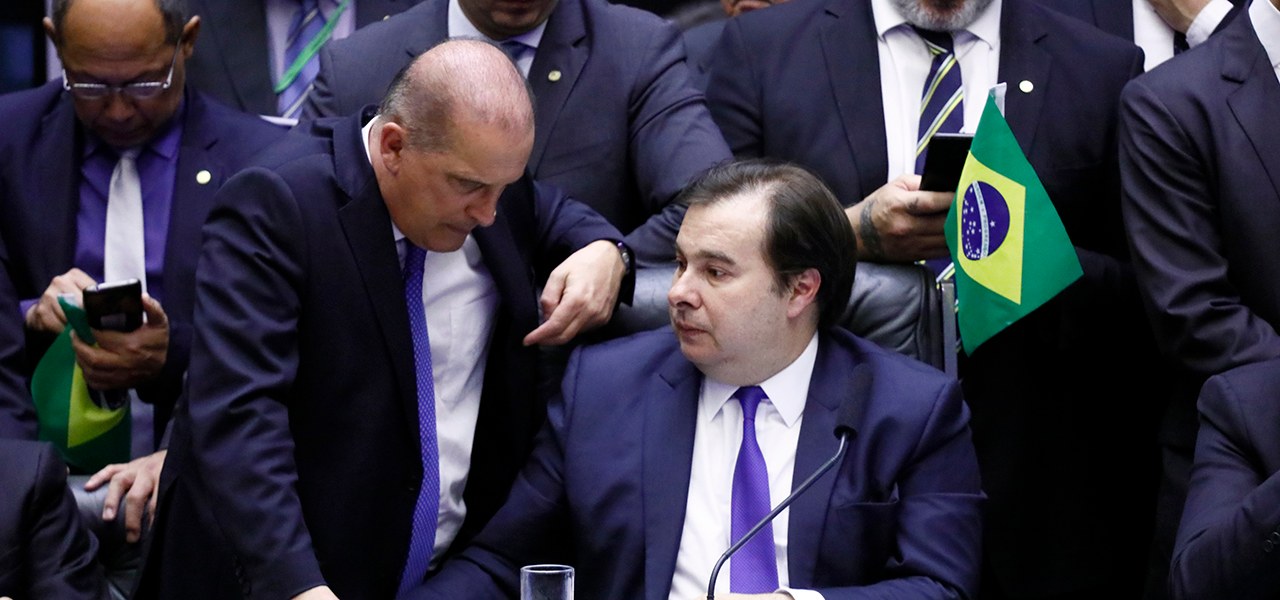Ministro-Chefe da Casa Civil do Brasil, Onyx Lorenzoni e Presidente da Câmara, dep. Rodrigo Maia