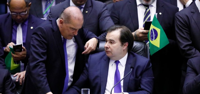 Ministro-Chefe da Casa Civil do Brasil, Onyx Lorenzoni e Presidente da Câmara, dep. Rodrigo Maia