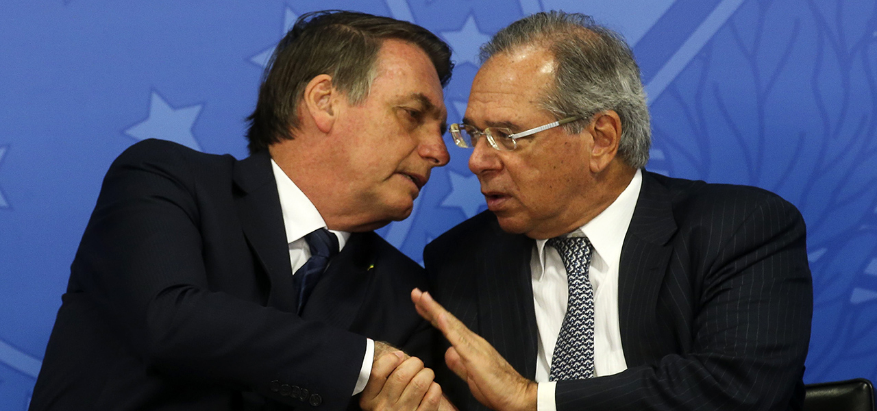 Jair Bolsonaro e o ministro da Economia, Paulo Guedes.