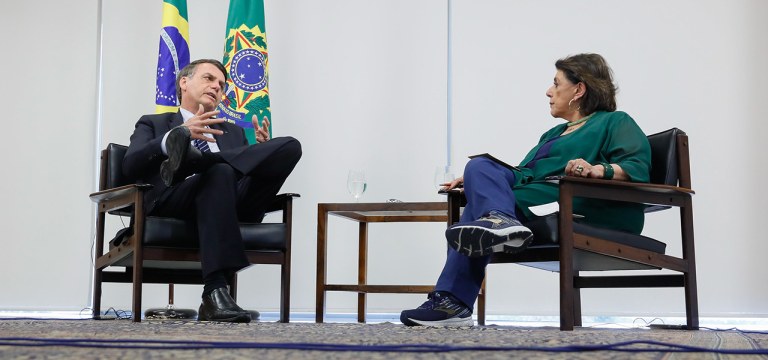 (BrasÃ­lia - DF, 02/08/2019) Presidente da RepÃºblica, Jair Bolsonaro concede entrevista Ã  Jornalista, Leda Nagle.rFoto: Isac NÃ³brega/PR