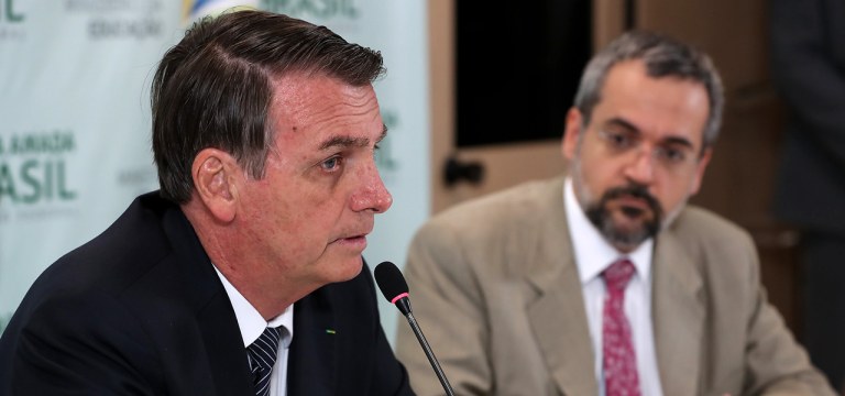 Jair Bolsonaro durante Reunião com Abraham Weintraub