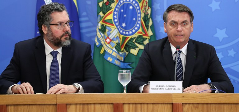 Ministro de Estado das Relações Exteriores, Ernesto Araújo e Jair Bolsonaro