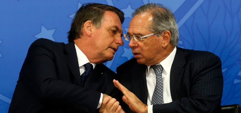 Jair Bolsonaro e o ministro da Economia, Paulo Guedes