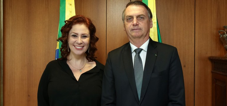 Deputada Carla Zambelli e Jair Bolsonaro